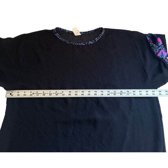 Jantzen Black, Sheer Beach Coverup With Multicolored bordered Neckline Sleeves - Picture 8 of 8